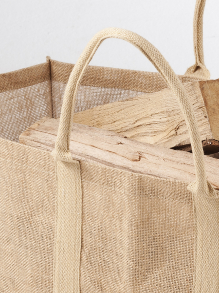 Holztragetasche aus Jute